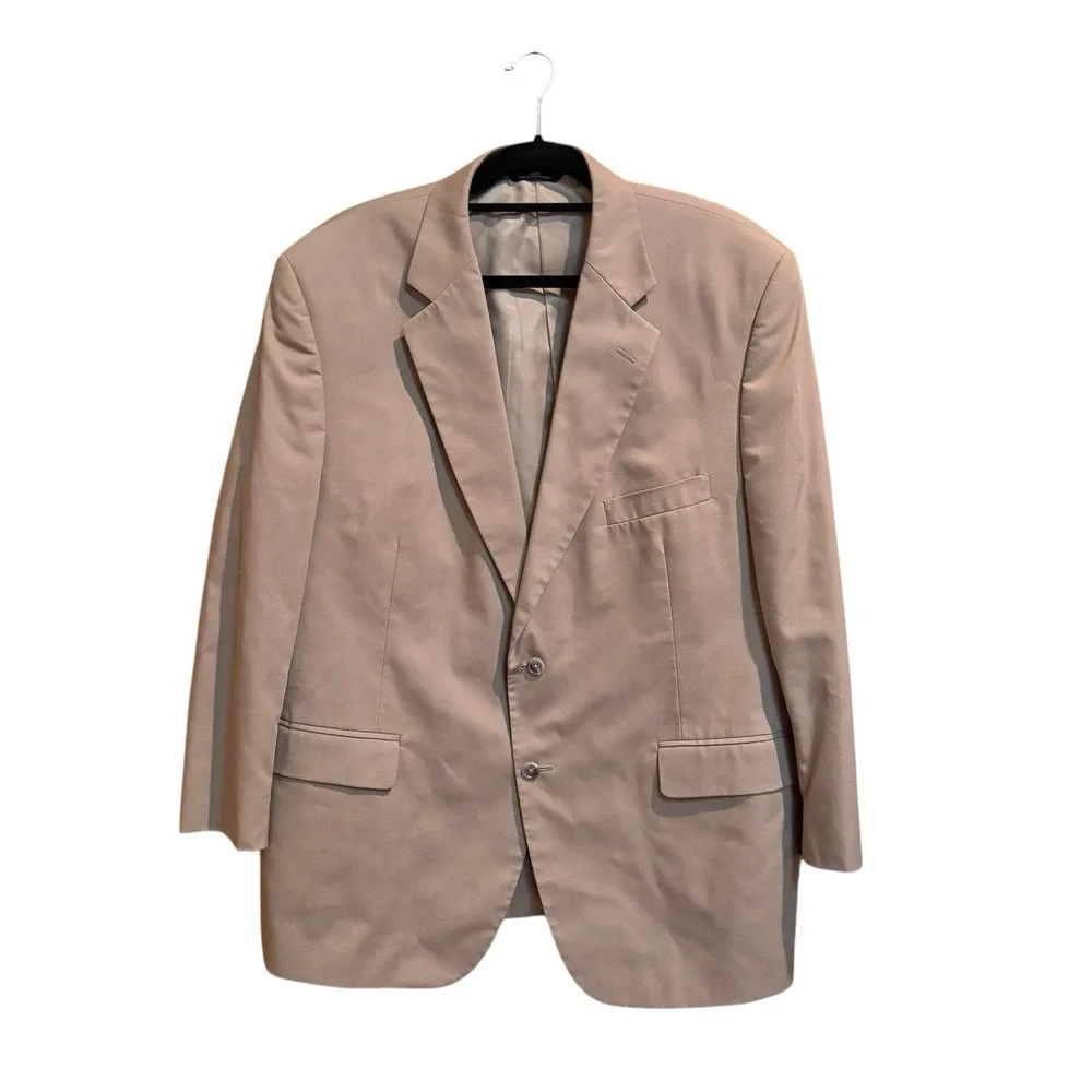 Brooks Brothers 346 Tan Cotton Blend Blazer‎ Sport Coat Jacket Men's Size 48R